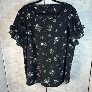 Lane Bryant Black and white Floral Blouse